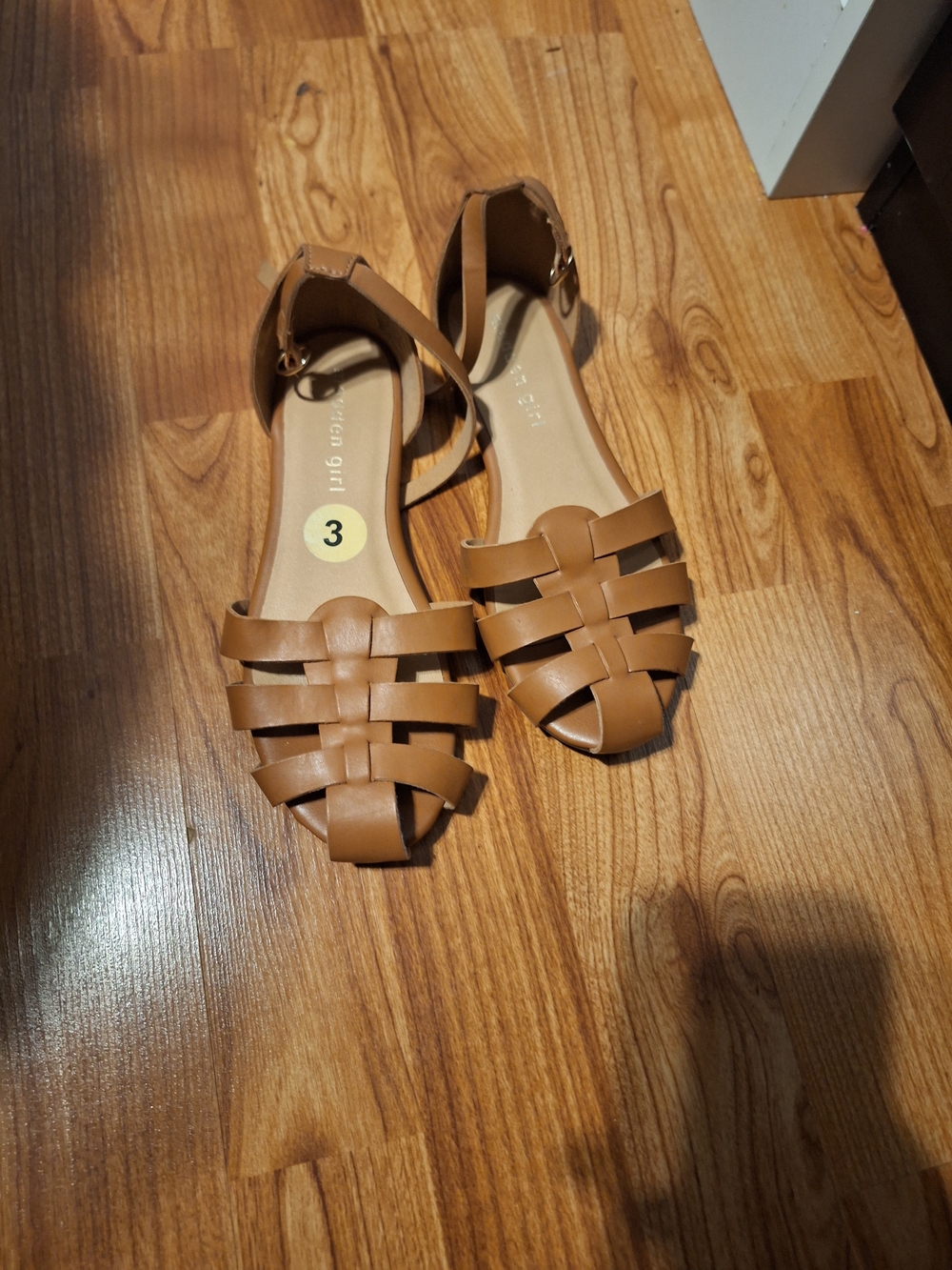 Madden Girl Tan Strappy Flat Sandals